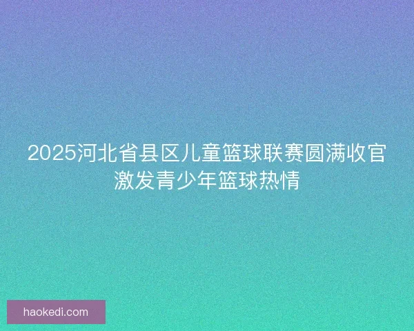 2025河北省县区儿童篮球联赛圆满收官激发青少年篮球热情