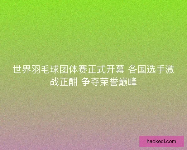 世界羽毛球团体赛正式开幕 各国选手激战正酣 争夺荣誉巅峰