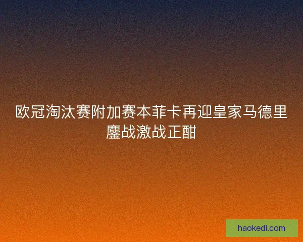 欧冠淘汰赛附加赛本菲卡再迎皇家马德里鏖战激战正酣