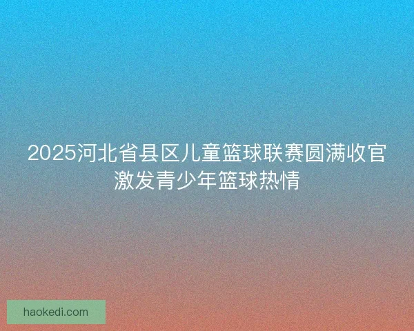 2025河北省县区儿童篮球联赛圆满收官激发青少年篮球热情