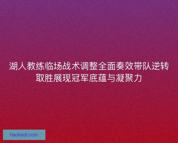湖人教练临场战术调整全面奏效带队逆转取胜展现冠军底蕴与凝聚力