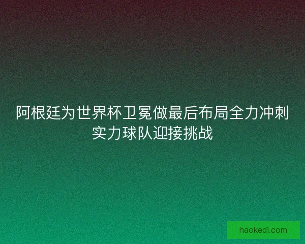 阿根廷为世界杯卫冕做最后布局全力冲刺实力球队迎接挑战